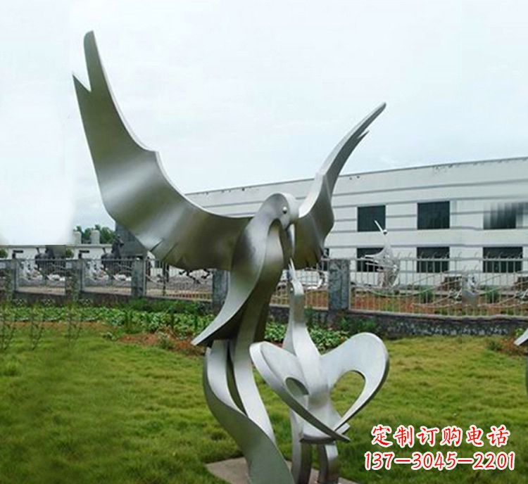 济南“喂食”不锈钢动物鸟类景观雕塑,公园校园中国文化传承雕塑