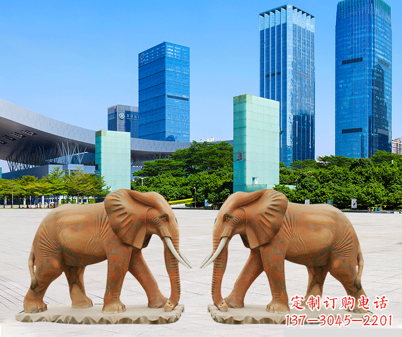 济南雕刻石雕大象的