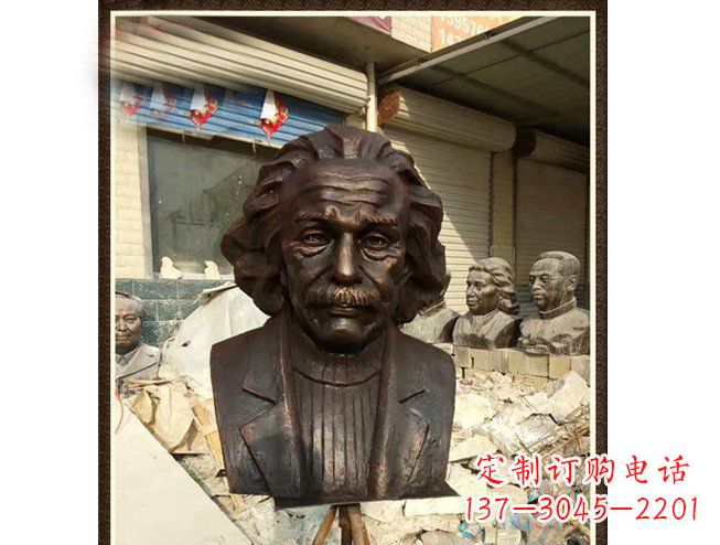 济南爱因斯坦头像铜雕 (2)