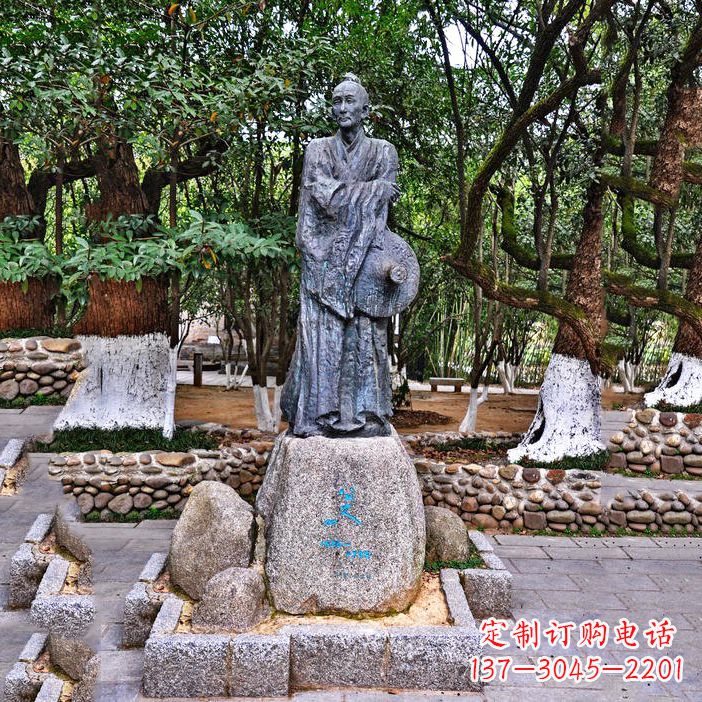 济南八大山人铜雕塑像-中国古代历史名人著名画家朱耷雕像