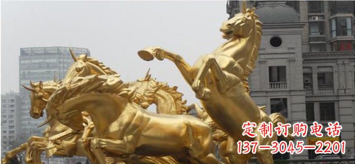 济南腾驰而去,竞技飞扬——“飞马腾跃”铜雕马群