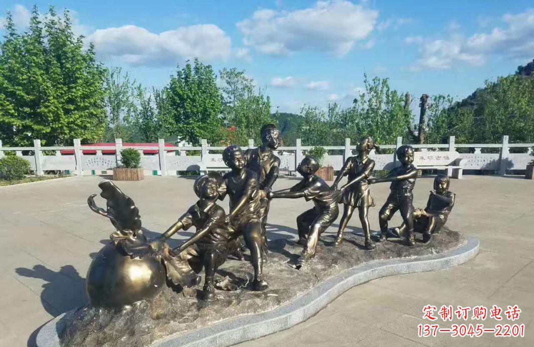 济南拔萝卜人物铜雕112
