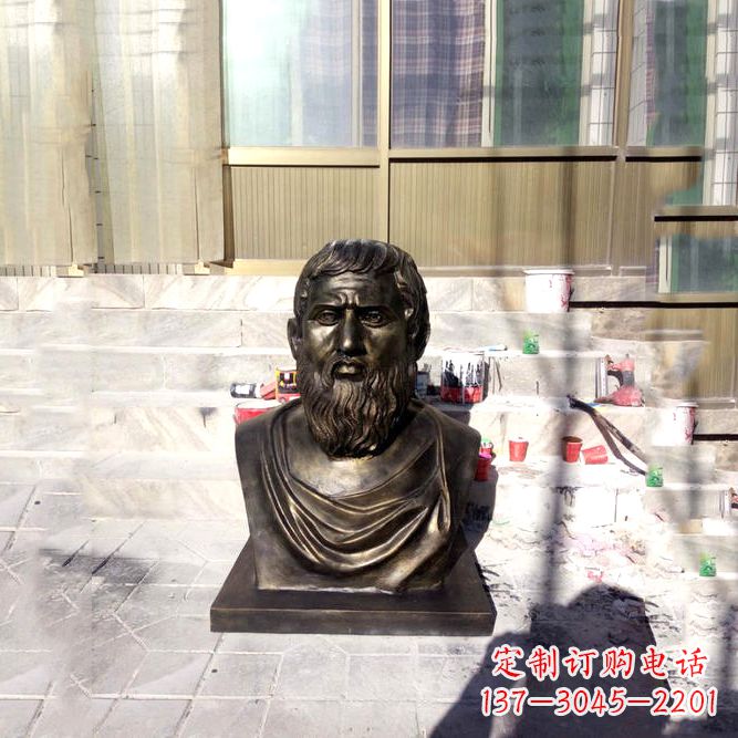 济南柏拉图仿铜头像系列以玻璃钢雕刻出世界名人的传奇