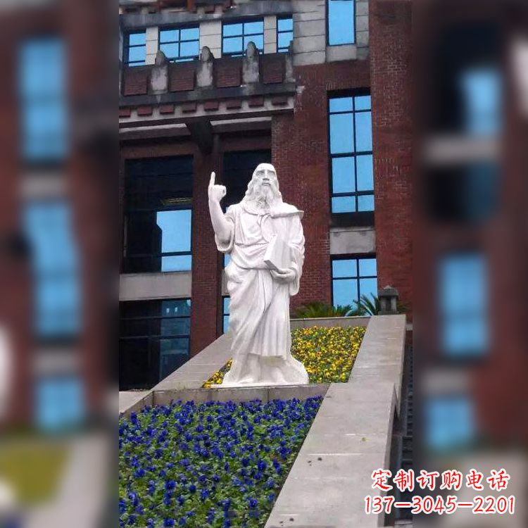 济南柏拉图精美石雕像,传承哲学大师的精神