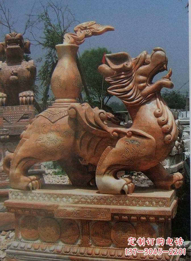 济南古典麒麟大理石雕塑