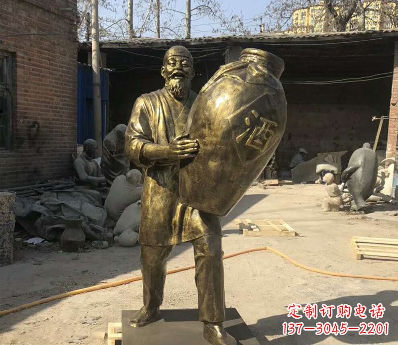 济南精美酒坛铜雕