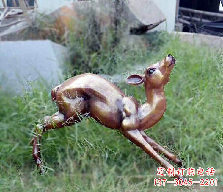 济南精美玻璃钢仿铜动物摆件