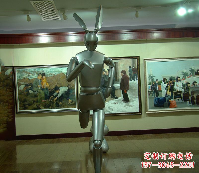 济南奔跑兔子雕塑