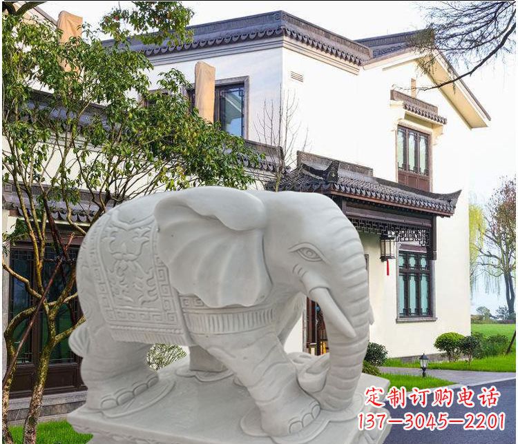 济南大象汉白玉雕塑