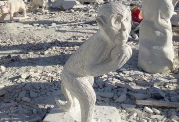 济南抱桃子的猴子石雕系列传承古老文化，让爱活跃起来