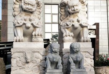 济南石狮子雕塑——守护家园的看门神