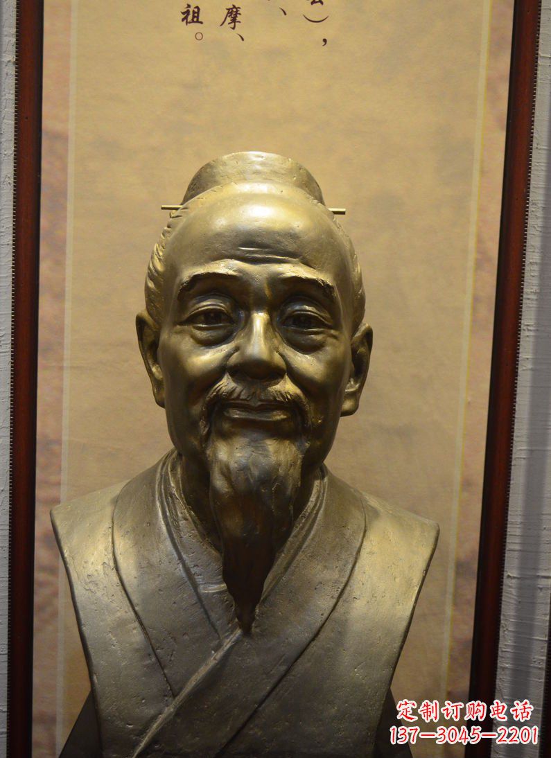 济南扁鹊胸像古代医学家铜雕