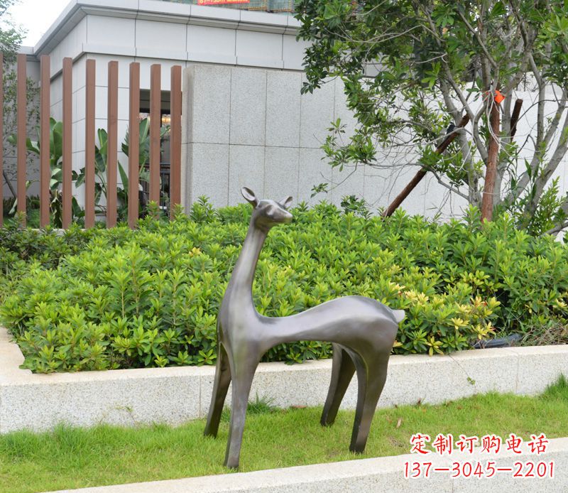 济南别墅抽象小鹿铜雕