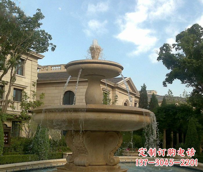 济南别墅景观大理石喷泉雕塑