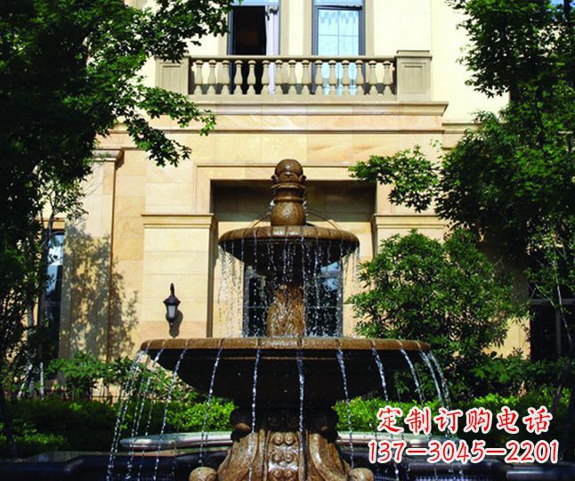 济南别墅景观多层喷泉石雕 (2)