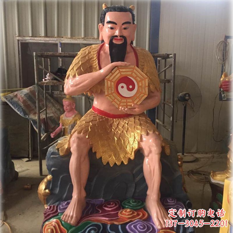 济南伏羲玻璃钢彩绘神像
