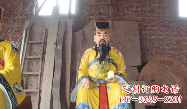 济南玻璃钢彩绘文财神寺庙神像雕塑