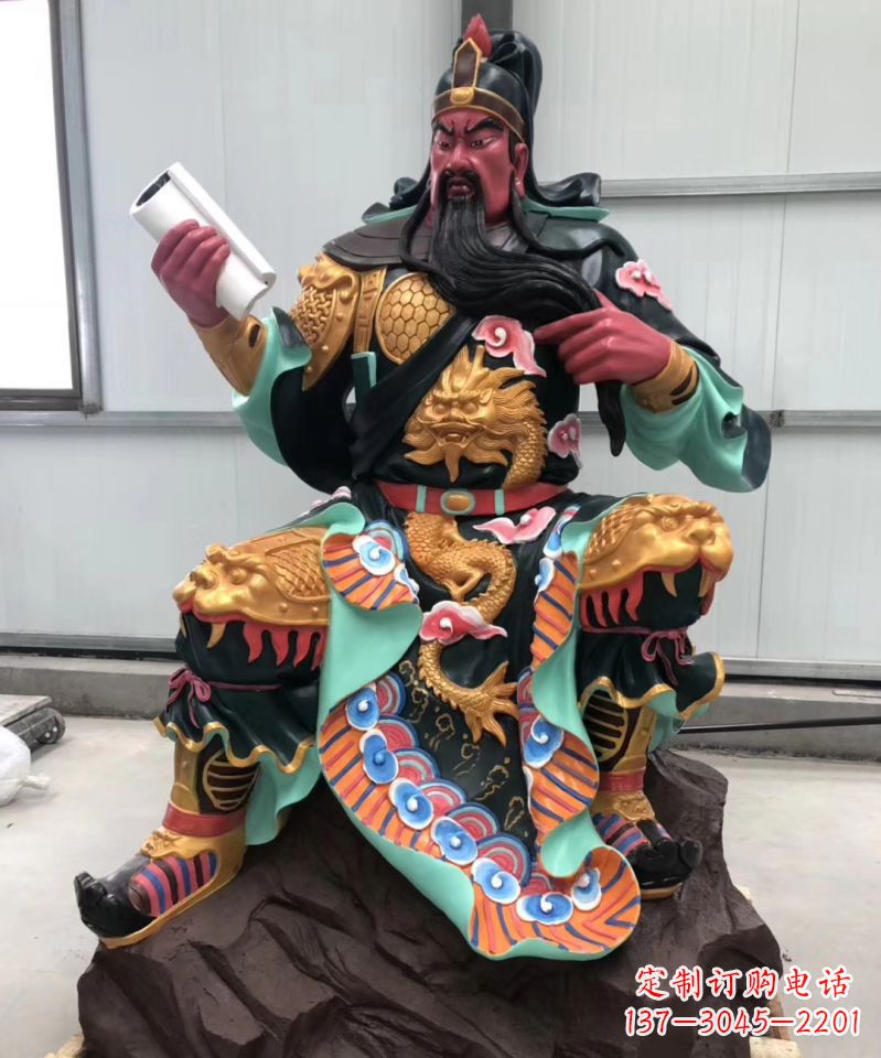 济南玻璃钢彩绘关公雕像艺术之美