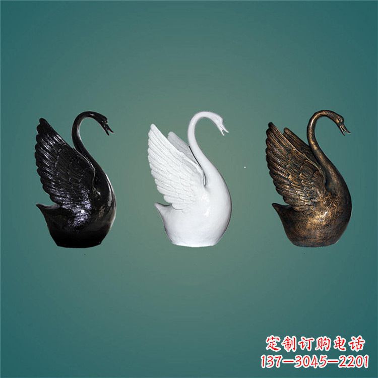 济南玻璃钢制天鹅雕塑,点缀水景水池