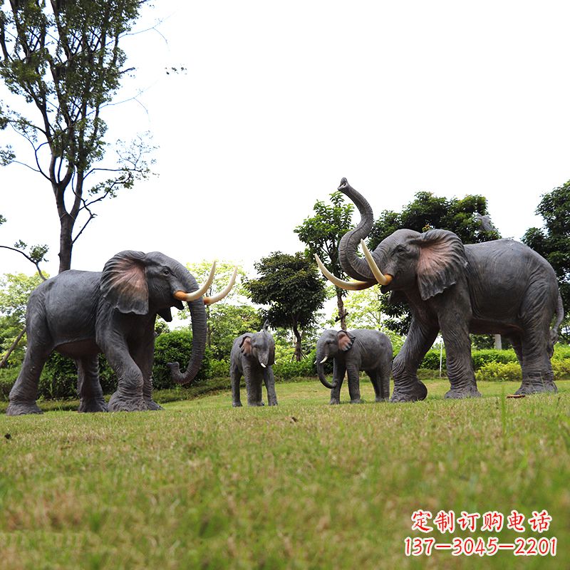 济南玻璃钢大象雕塑传承古老文化,点缀园林景观
