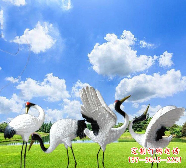 济南玻璃钢丹顶鹤雕塑——一件艺术精品