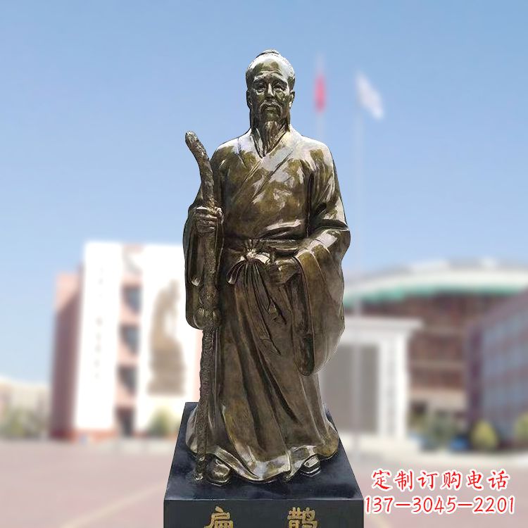 济南玻璃钢仿铜扁鹊雕塑