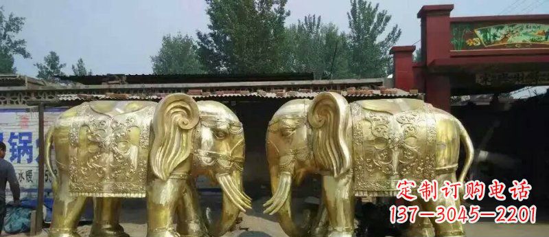 济南玻璃钢大象雕塑仿铜雕塑的精美之作
