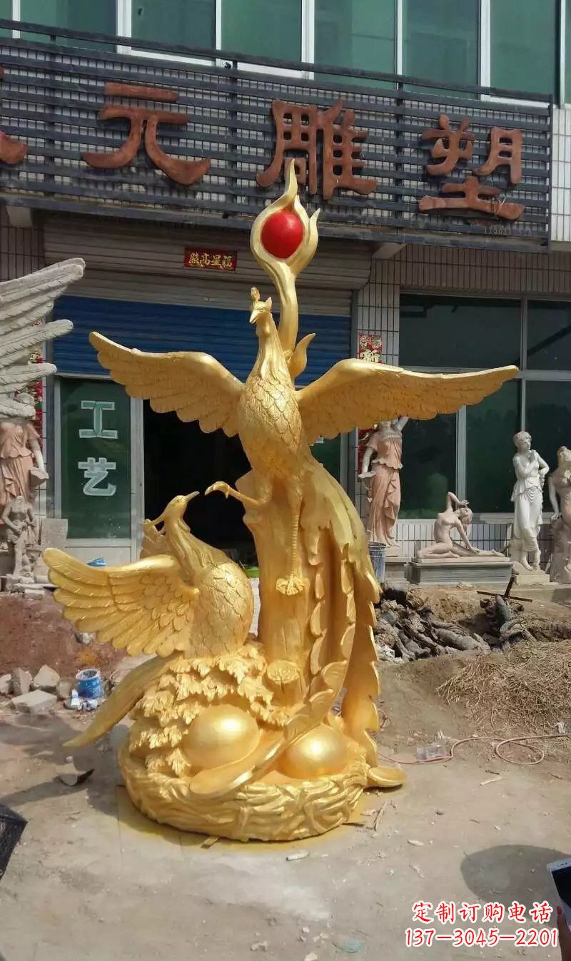 济南玻璃钢雕刻的凤凰之美