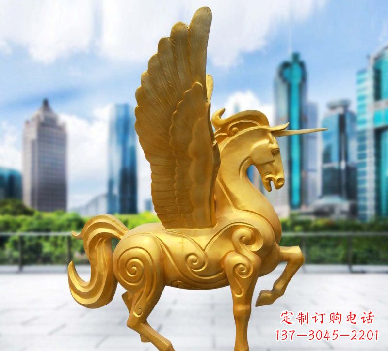 济南玻璃钢仿铜独角兽雕塑精美雕塑艺术