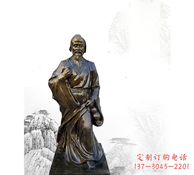 济南玻璃钢仿铜华佗雕塑