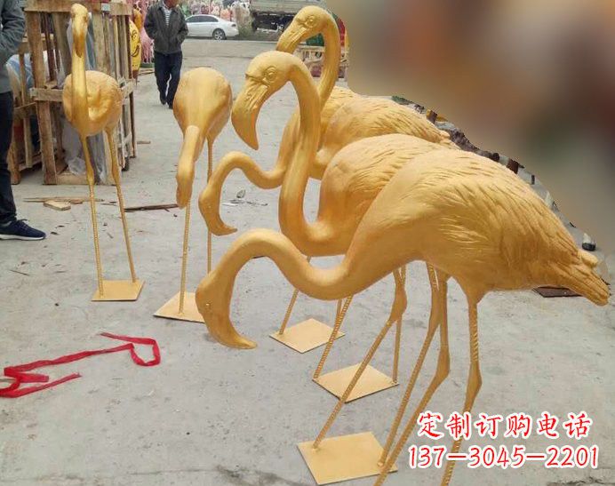 济南火烈鸟雕塑仿铜雕塑的精美杰作