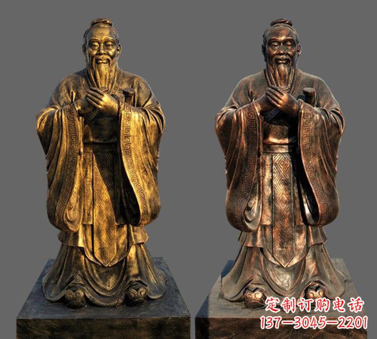 济南玻璃钢仿铜孔子校园名人
