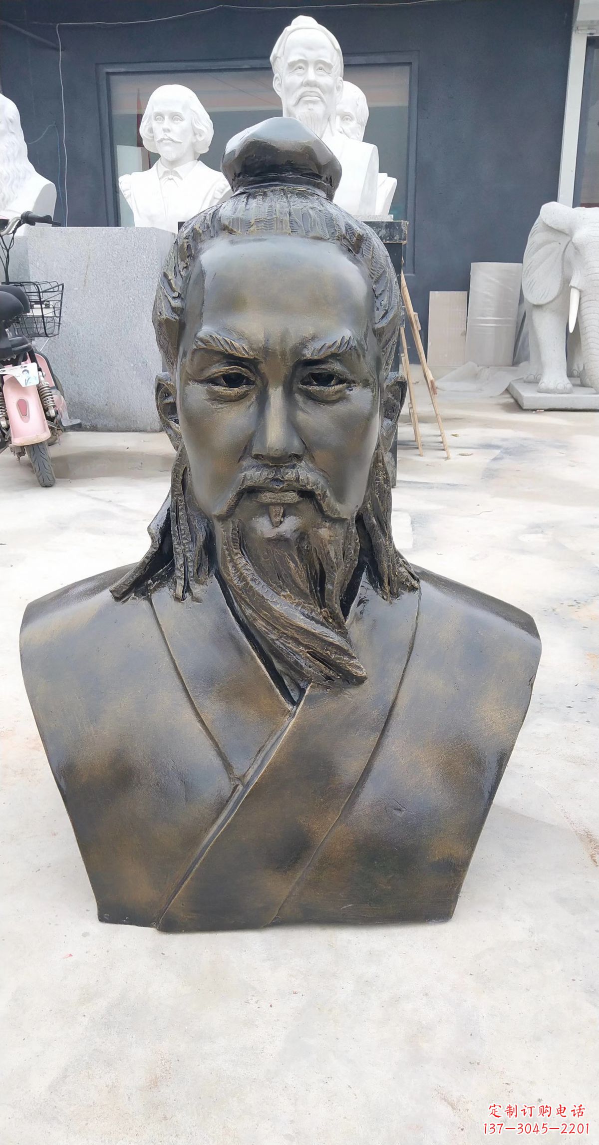 济南玻璃钢鲁班头像雕塑传承传统雕刻技艺