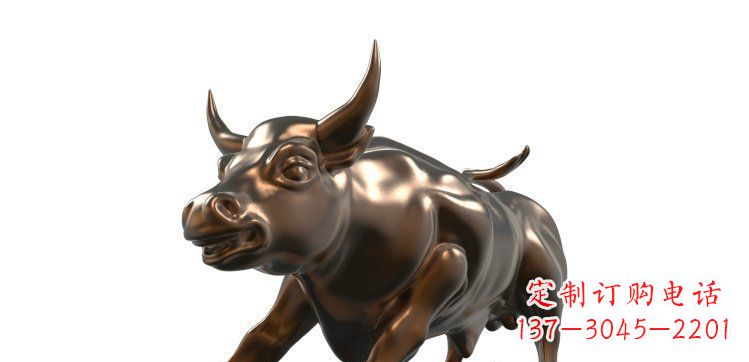 济南玻璃钢仿铜牛公园动物雕塑_1