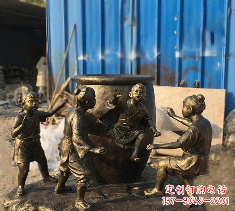 济南司马光雕塑以玻璃钢仿铜创作