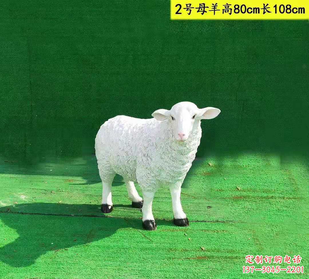 济南仿真玻璃钢山羊雕塑——精美公园园林景观摆件