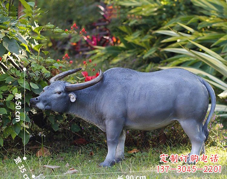济南玻璃钢仿真水牛雕塑