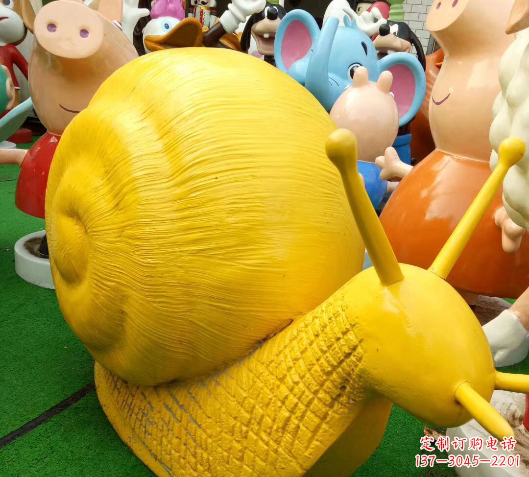 济南玻璃钢仿真蜗牛 公园动物雕塑