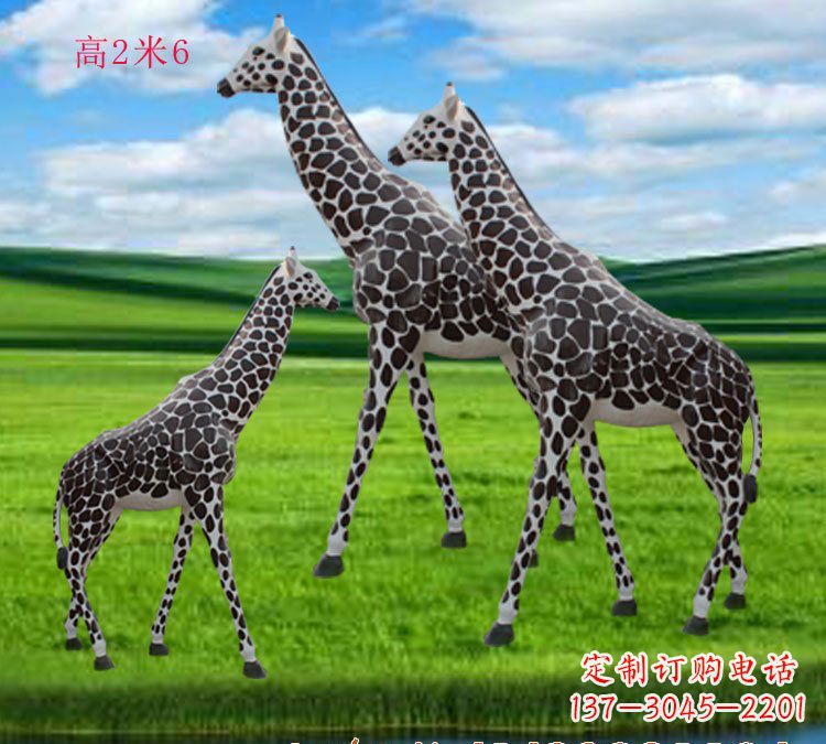 济南玻璃钢材质长颈鹿雕塑