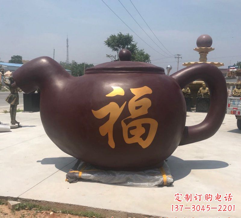 济南玻璃钢茶壶雕塑