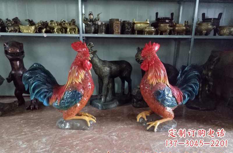 济南玻璃钢公鸡雕塑——给环境带来美丽的色彩
