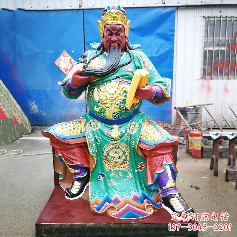 济南关圣雕塑玻璃钢彩绘之美