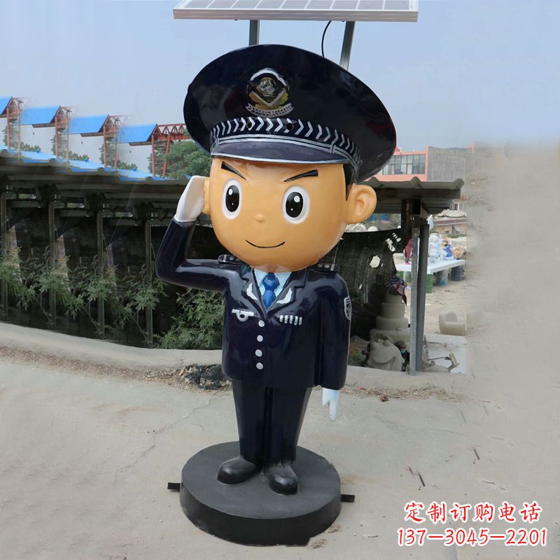 济南警察雕塑守护社会和谐