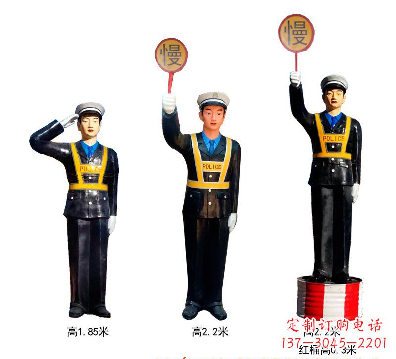 济南玻璃钢警察雕塑象征警察的英勇
