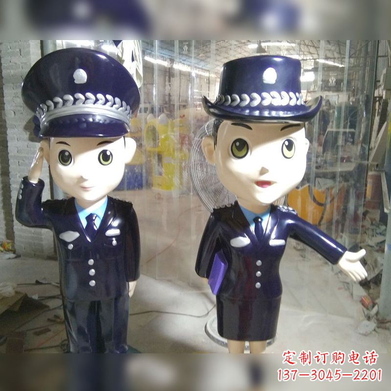 济南玻璃钢警察雕塑表达警队宗旨
