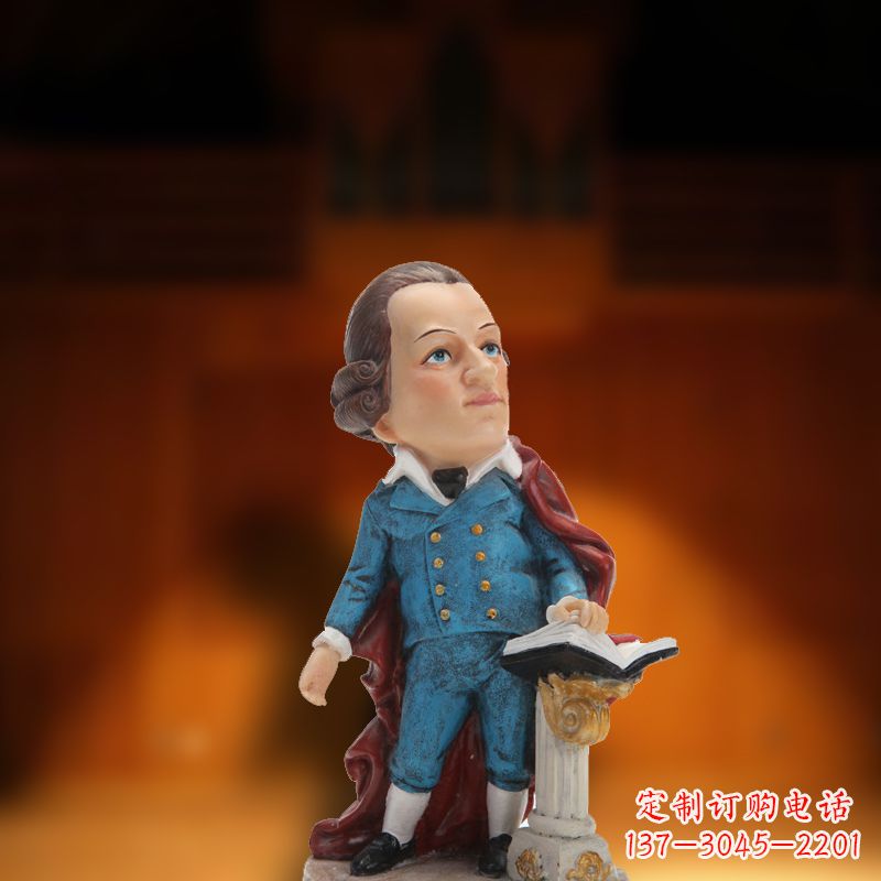 济南玻璃钢艺术莫扎特雕塑