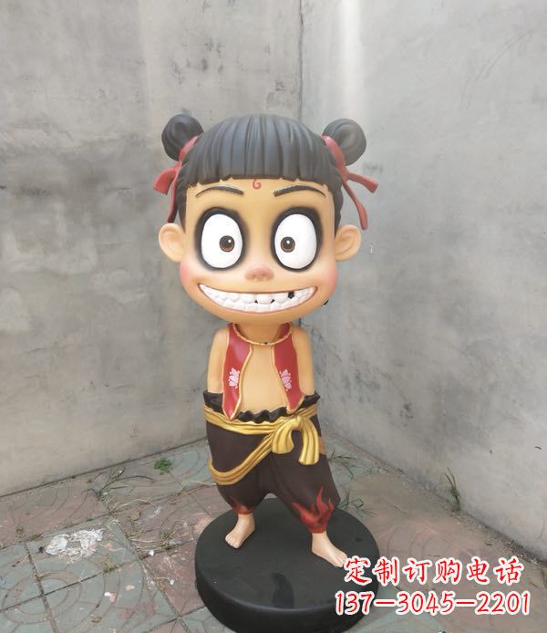 济南玻璃钢雕刻的神话传说——哪吒