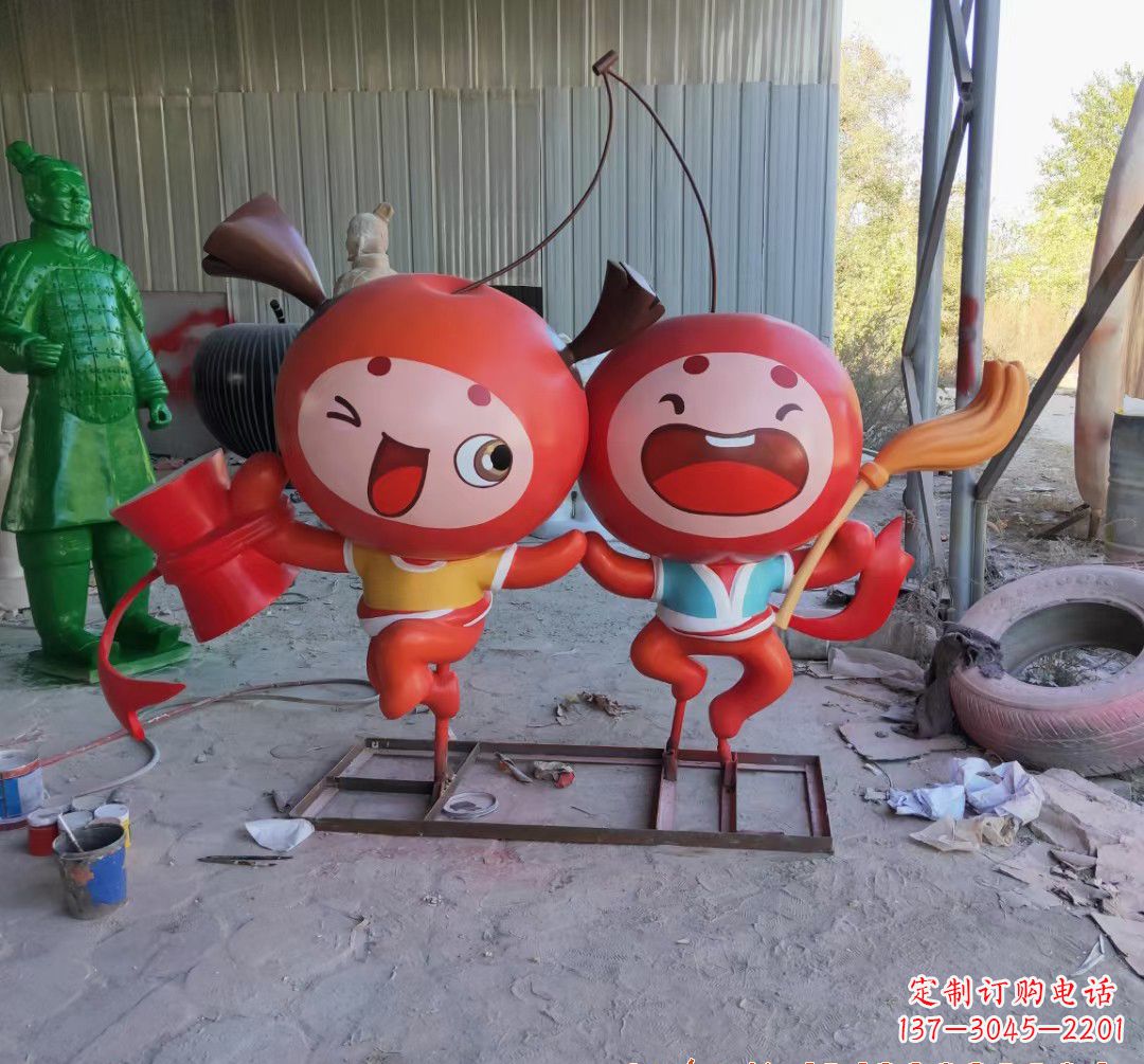 济南精致的玻璃钢苹果雕塑