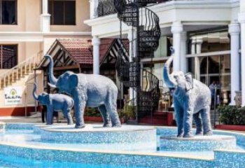 济南真实大象雕塑，为你的别墅泳池增添灵动之美