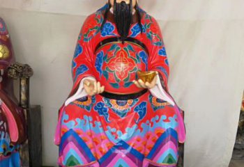 济南玻璃钢彩绘文财神神像雕塑